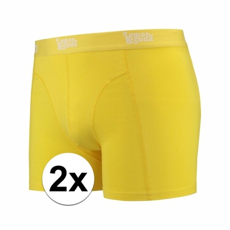 Stretch boxershorts fel geel Lemon and Soda 2 x voor heren