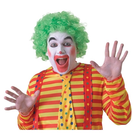 Verkleed clown pruik groen voor volwassenen