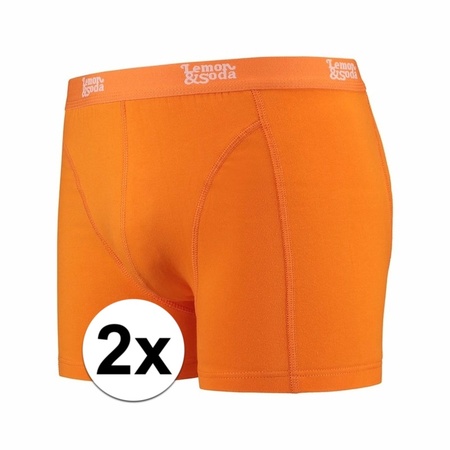 Stretch boxershorts fel oranje Lemon and Soda 2 x voor heren
