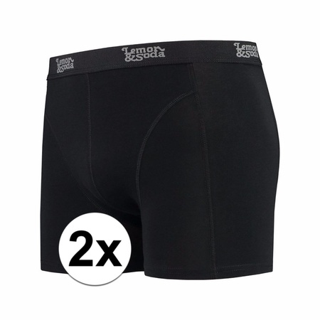 Stretch boxershorts zwart L&S 2 x voor heren