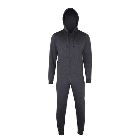 Warm onesie/jumpsuit dark grey for men