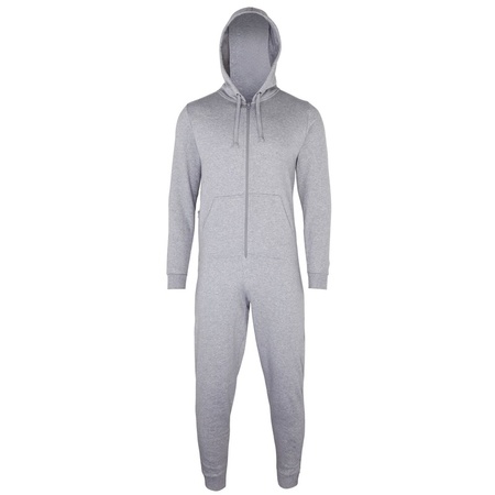 Warm onesie/jumpsuit light grey for men
