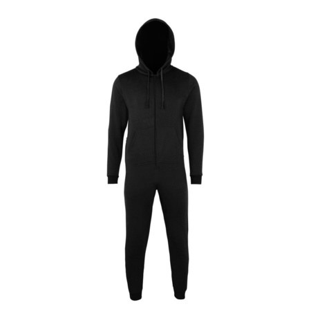 Warm onesie/jumpsuit black for men