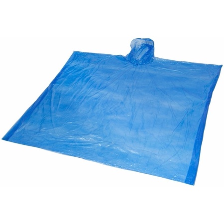 Blue rain poncho for adults