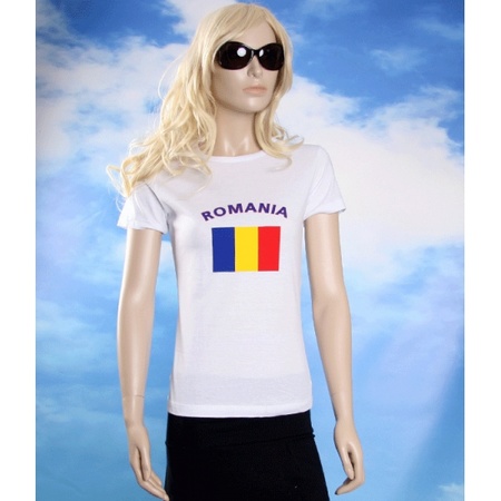 T-shirt flag Romania ladies