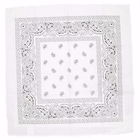 Verkleed witte cowboy bandana/zakdoek 55 x 55 cm