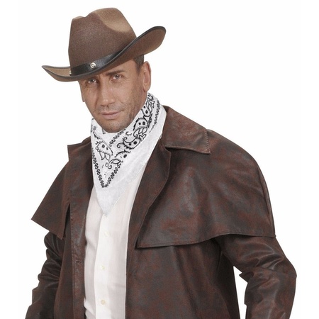 Verkleed witte cowboy bandana/zakdoek 55 x 55 cm