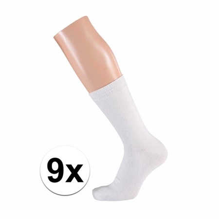 Voordeelpakket witte dames sokken 9 paar