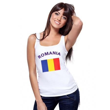 Roemeense vlag tanktop/ t-shirt voor dames