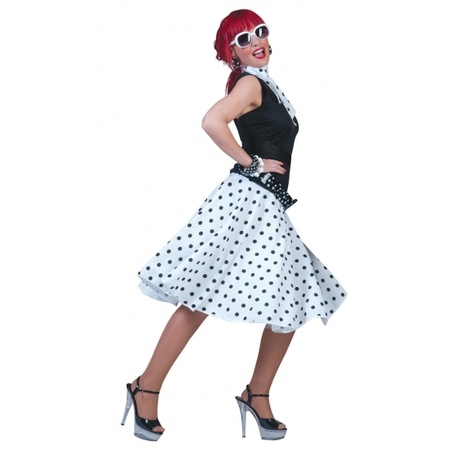 White RocknRoll skirt with spots