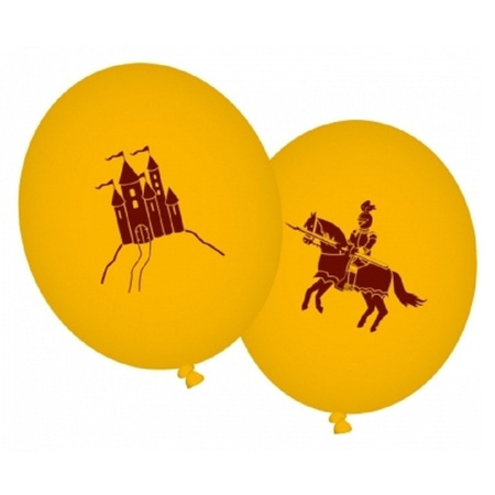 Castles and knights balloons 16x pieces yellow