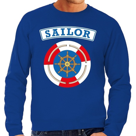 Zeeman/sailor carnaval verkleed trui blauw voor heren
