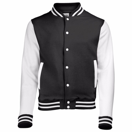 Black and white college jacket for men
