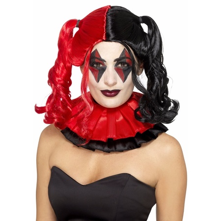 Black/Red Harley look-a-like ladies wig with bunches