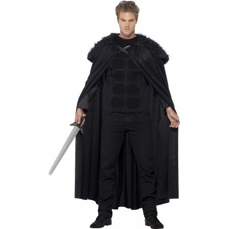 Black barbarian cape for men