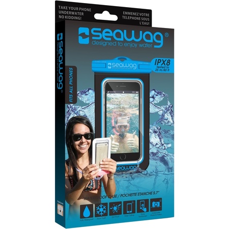 Zwarte/blauwe waterbestendige universele smartphone/mobiele telefoon hoes met polsband