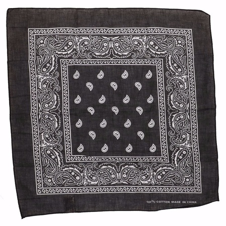 Verkleed zwarte cowboy bandana/zakdoek 55 x 55 cm