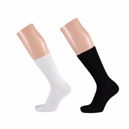 Zwarte en witte basic sokken voor dames 6 paar