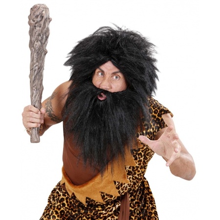 Black caveman beard with moustache