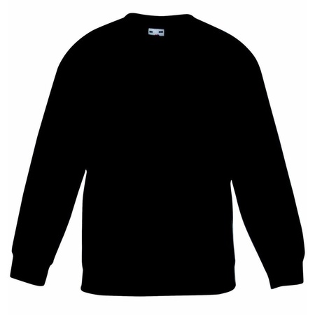 Zwart katoenen sweater zonder capuchon voor jongens